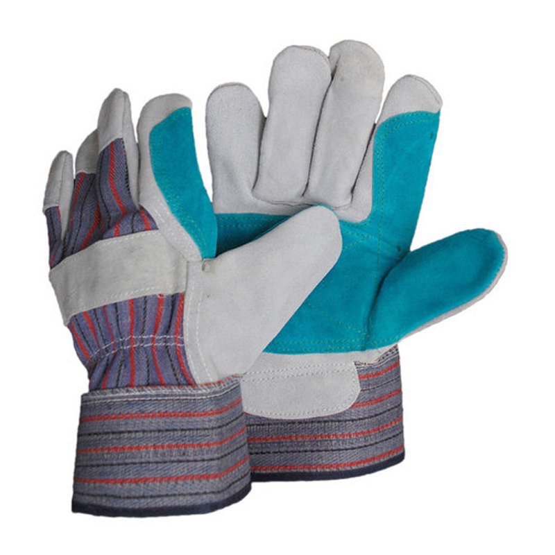 LG008 Double Layer Cowhide Rubber Cuff Protective Gloves