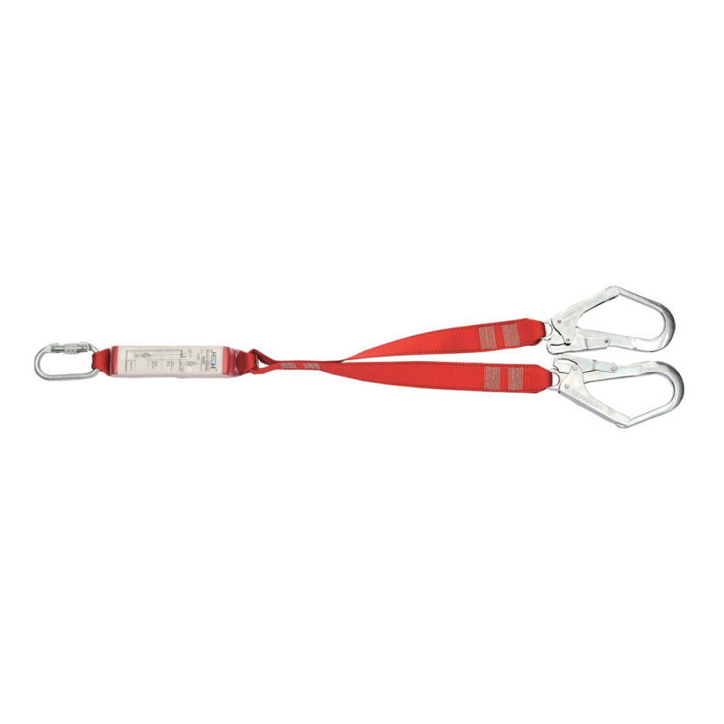 FP072 Fall Protective Elastic Double Hook Polyester Safety Lanyard