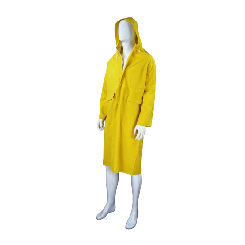 RC002 Kaligtasan ng Pang-industriya PVC/Polyester Knee-Length Raincoat